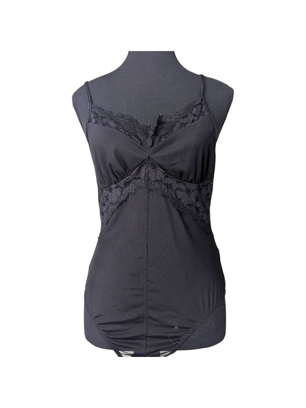 Forever 21 Black Lace Trim Bodysuit - Y2K / Grunge Aesthetic L